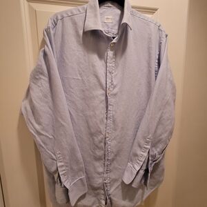 Giorgio Armani Men's Blue Striped Shirt